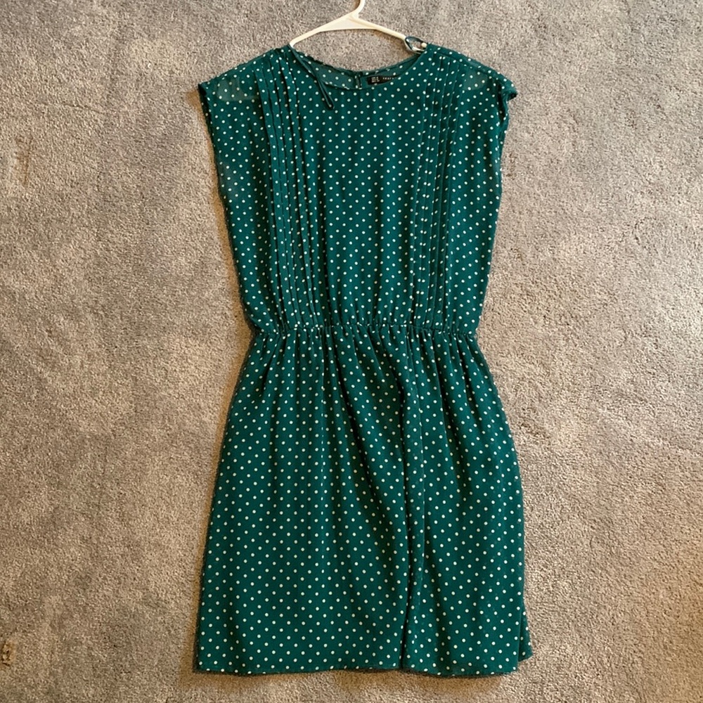 Zara Trafaluc Polkadot Partially Sheer Dress